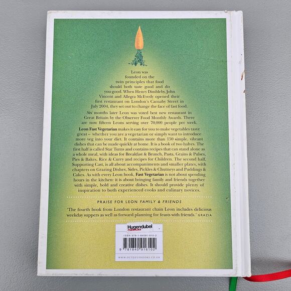 Fast Vegetarian Cook Book Hard Back Books Kitchen Recipes Foodie Cooking Leon - Picture 3 of 10